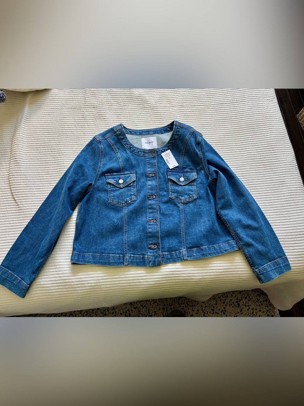 Ricki's Women’s Crew-Neck Denim Jacket in Blue